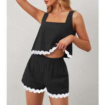 ETOSELL Womens Summer Outfits Two Piece Set for Chic Vacations and Beach Days