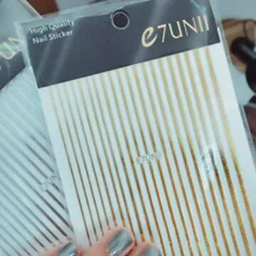 Minkissy 2Pcs Nail Striping Tape Line Nail Art Decoration Sticker with Tape Roller Dispenser DIY Nail Tip Decal (Golden+Silver)