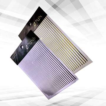 Minkissy 2Pcs Nail Striping Tape Line Nail Art Decoration Sticker with Tape Roller Dispenser DIY Nail Tip Decal (Golden+Silver)