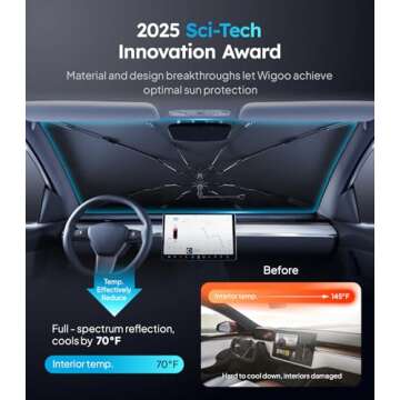 2025 Ice-Shield Car Windshield Sun Shade | Ultimate Sun Protection & Cooling Technology