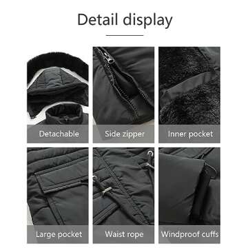 MOERDENG Women's Long Winter Puffer Coat Waterproof Warm Maxi Down Jacket Faux Fur Removable Hood Parka