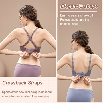 JAMRID 5 Pack Maternity Nursing Bras for Breastfeeding