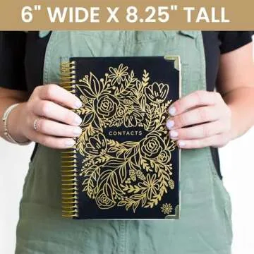 Elegant Address Book with Alphabetical Tabs Organizer