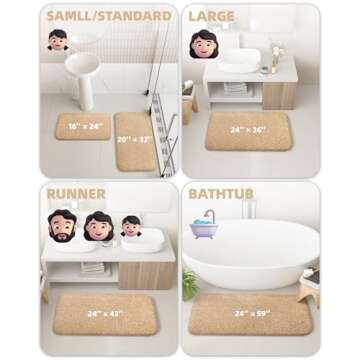 Color&Geometry Plush Bath Mats for Bathroom Floor
