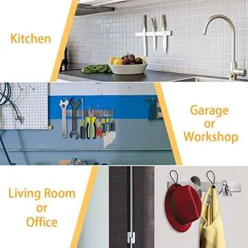 SMART&COOL 12 Inches Self-adhesive Magnetic Knife Holder, Magnetic Knife Strip for Wall Mounting, no Drilling (Stainless Steel-12 in)