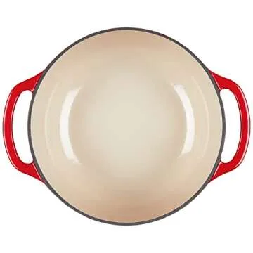 Lodge 4.5 Quart Enameled Cast Iron Dutch Oven with Lid – Dual Handles – Oven Safe up to 500° F or on Stovetop - Use to Marinate, Cook, Bake, Refrigerate and Serve – Island Spice Red