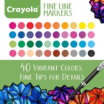Crayola Fine Line Markers Set of 40 for Adults