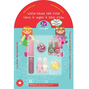 Kids Safe Lip Gloss and Nail Sparkle Kit for Creative Fun