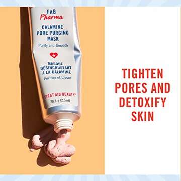 First Aid Beauty FAB Pharma Calamine Pore Purging Mask – Detoxifying Face Mask with Calamine, Kaolin Clay, Bentonite Clay and Salicylic Acid – 2.5 oz