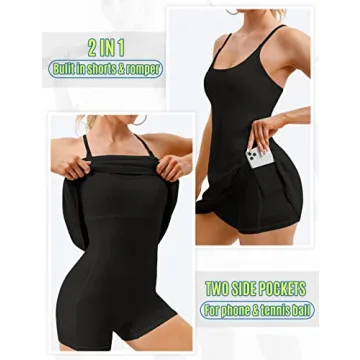 Ewedoos Women's Tennis Dress Built-in Bra Pockets Active Wear