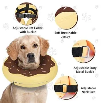 Dog Cone Collar for Small Medium Large Dogs for After Surgery, Pet Inflatable Neck Donut Collar Soft Protective Recovery Cone for Dogs and Cats - Alternative E Collar Does not Block Vision - Brown,M