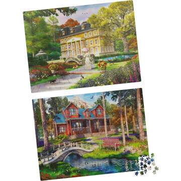 1000 Piece Family Jigsaw Puzzles - 2 Pack