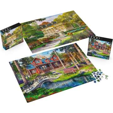 1000 Piece Family Jigsaw Puzzles - 2 Pack