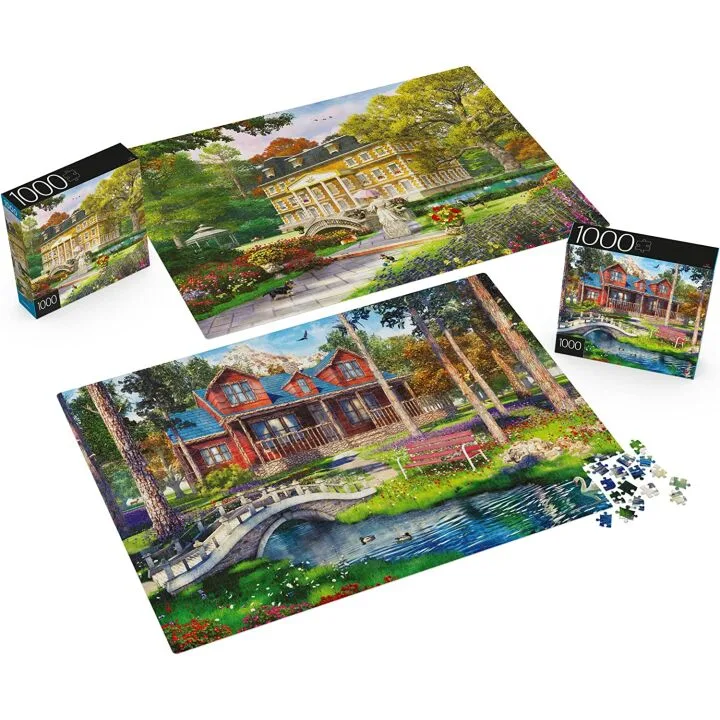 1000 Piece Family Jigsaw Puzzles - 2 Pack