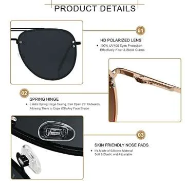 ANDWOOD Oversized Aviator Sunglasses for Women Men Big Large Rimless Metal Frame with Spring Hinges Sun glasses Brown Shades
