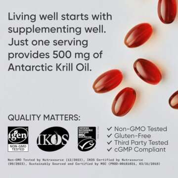Sports Research Omega-3 Krill Oil 500mg for Heart Health