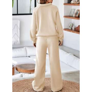 Aleumdr Women's 2 Piece Outfits Sweatsuit Oversized Sweatshirt Wide Leg Sweatpants Matching Lounge Set 2024