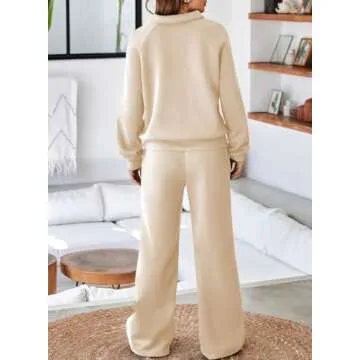 Aleumdr Women's 2 Piece Outfits Sweatsuit Oversized Sweatshirt Wide Leg Sweatpants Matching Lounge Set 2024