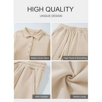 Aleumdr Women's 2 Piece Outfits Sweatsuit Oversized Sweatshirt Wide Leg Sweatpants Matching Lounge Set 2024