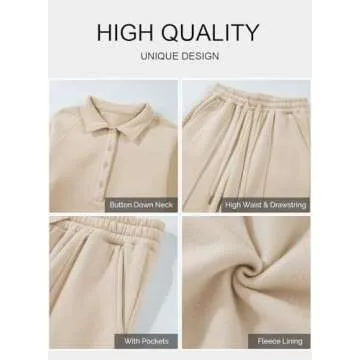 Aleumdr Women's 2 Piece Outfits Sweatsuit Oversized Sweatshirt Wide Leg Sweatpants Matching Lounge Set 2024