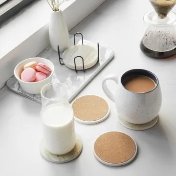 Stylish Absorbent Stone Coasters Set of 6 - LIFVER