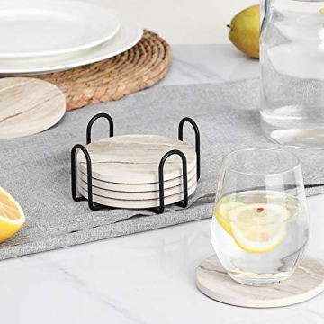 Stylish Absorbent Stone Coasters Set of 6 - LIFVER