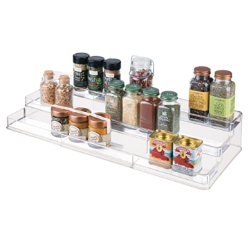 Adjustable 3-Tier Spice Rack Organizer - Clear Kitchen Storage