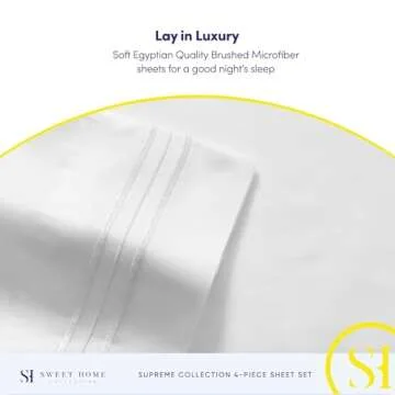 Queen Size Bed Sheets - Breathable Luxury Sheets with Full Elastic & Secure Corner Straps Built In - 1800 Supreme Collection Extra Soft Deep Pocket Bedding Set, Sheet Set, Queen, White