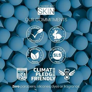 Admire My Skin Organic Polyglutamic Acid Facial Serum - Powerful Hydration & Anti Aging + Hyaluronic Acid + Propolis 1oz