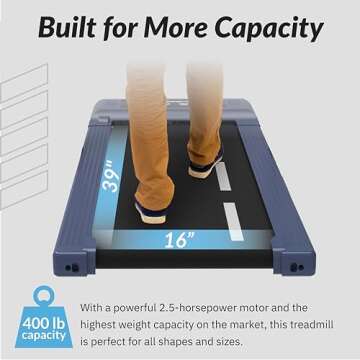 Exerpeutic 400 Lb. Capacity Heavy-Duty Walking/Jogging Exercise Treadmill Walking Pad- Home Gym Work...