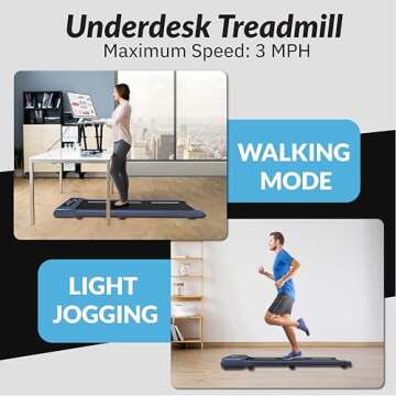 Exerpeutic 400 Lb. Capacity Heavy-Duty Walking/Jogging Exercise Treadmill Walking Pad- Home Gym Workout, Foldable Under Desk Desk Design