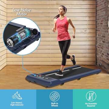 Exerpeutic 400 Lb. Capacity Heavy-Duty Walking/Jogging Exercise Treadmill Walking Pad- Home Gym Workout, Foldable Under Desk Desk Design