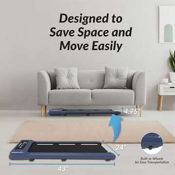 Exerpeutic 400 Lb. Capacity Heavy-Duty Walking/Jogging Exercise Treadmill Walking Pad- Home Gym Workout, Foldable Under Desk Desk Design