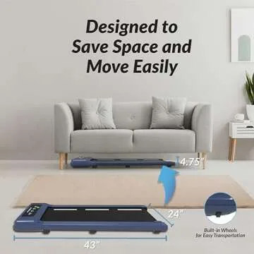 Exerpeutic 400 Lb. Capacity Heavy-Duty Walking/Jogging Exercise Treadmill Walking Pad- Home Gym Workout, Foldable Under Desk Desk Design