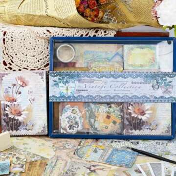 Funto Vintage Scrapbooking Kit - 202 PCS for DIY Crafts