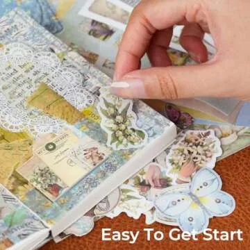 Funto Vintage Scrapbooking Kit - 202 PCS for DIY Crafts