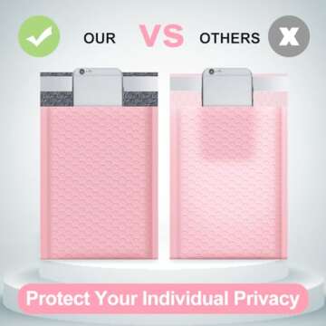 UCGOU Light Pink Bubble Mailers 4x8 for Secure Shipping