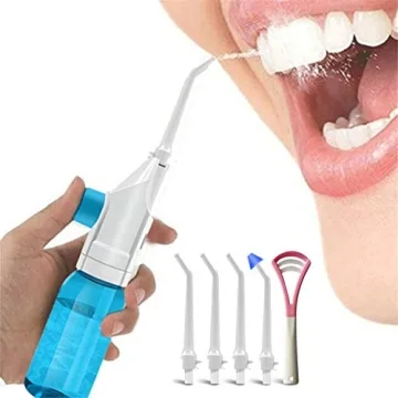 Travel-Friendly LM BODYCARE Portable Oral Irrigator Water Flosser with 5 Nozzles
