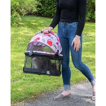 Pet Gear No-Zip View 360 Pet Safety Carrier & Car Seat for Small Dogs & Cats Push Button Entry,Available in 7 Colors,View 360 20-inch,Floral 2023