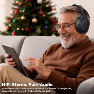 FXWONTY Wireless Headphones - Senior Friendly, 65H Battery Life