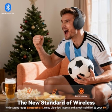 FXWONTY Wireless Headphones - Senior Friendly, 65H Battery Life