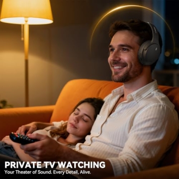 FXWONTY Wireless Headphones - Senior Friendly, 65H Battery Life