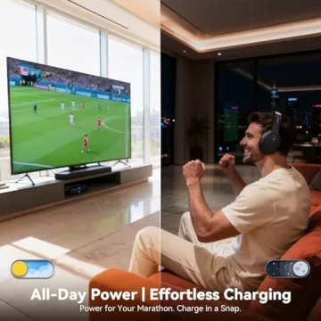 FXWONTY Wireless Headphones - Senior Friendly, 65H Battery Life