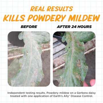 Earth's Ally Disease Control Concentrate for Plants Concentrate 32 oz | Fungicide Treatment for Powdery Mildew, Blight, Black Spot, Fungus - Use on Plant & Rose Diseases & More