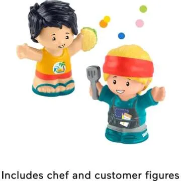 Fisher-Price Little People Musical Toddler Toy Serve It Up Food Truck Vehicle with 2 Figures for Pretend Play Kids Ages 1+ Years​