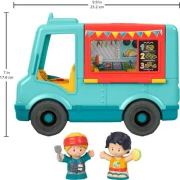 Fisher-Price Little People Musical Toddler Toy Serve It Up Food Truck Vehicle with 2 Figures for Pretend Play Kids Ages 1+ Years​