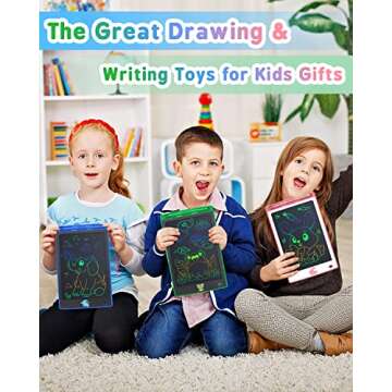 LCD Writing Tablet, 12 Inch Colorful Toddler Doodle Board Reusable Drawing Tablet, Educational and L...