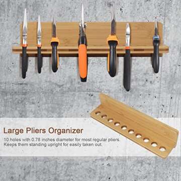 Wokyy Wall Mounted Tool Organizer for Screwdrivers and Pliers