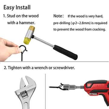 BEHENO 8 PCS Q-Hanger for Outdoor String Lights and More