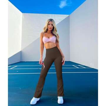 OQQ Women's Flare Pants High-Waisted Comfortable Style